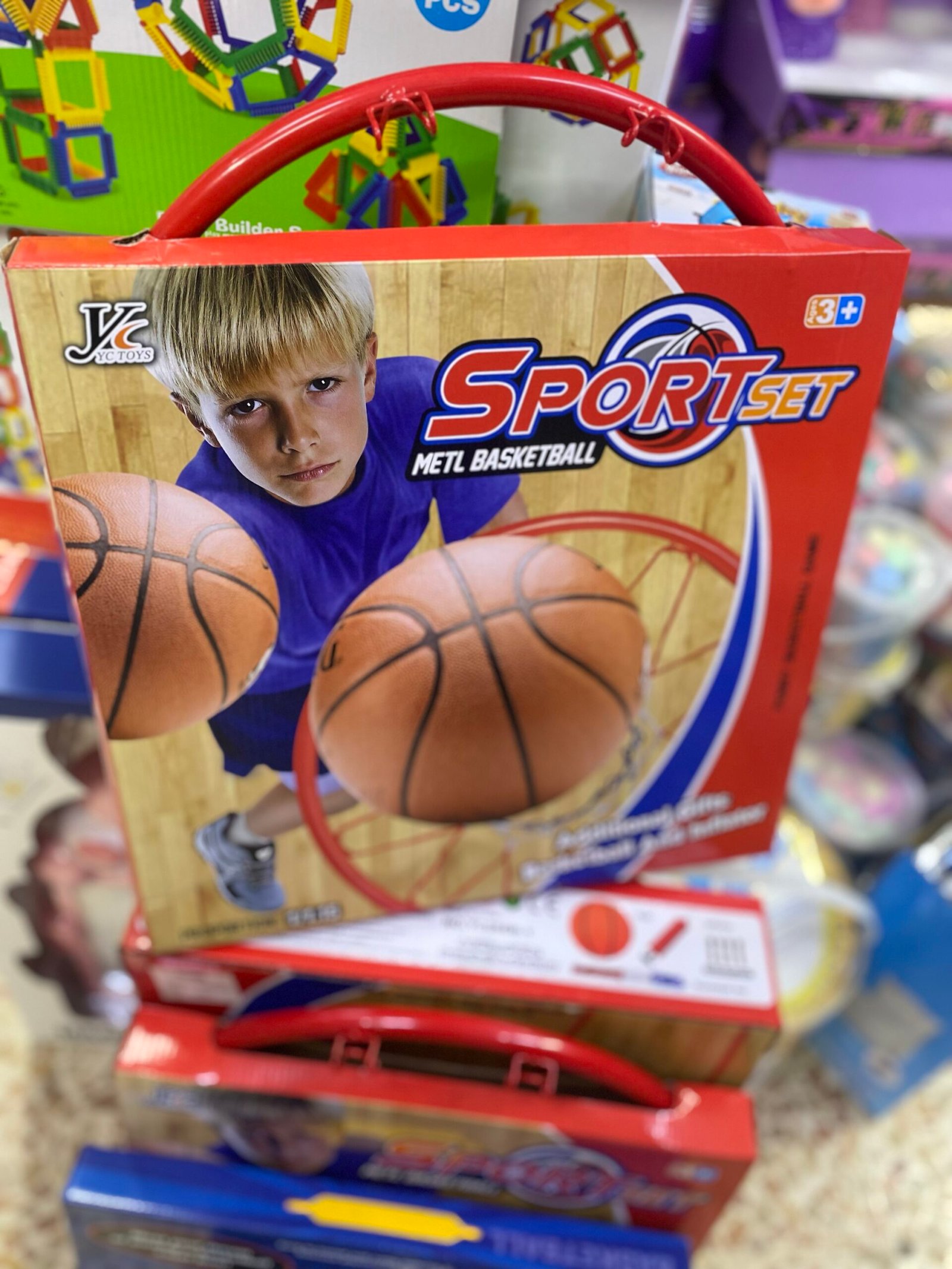 كرة سلة حديد مع منفاخ وفطبول سلة